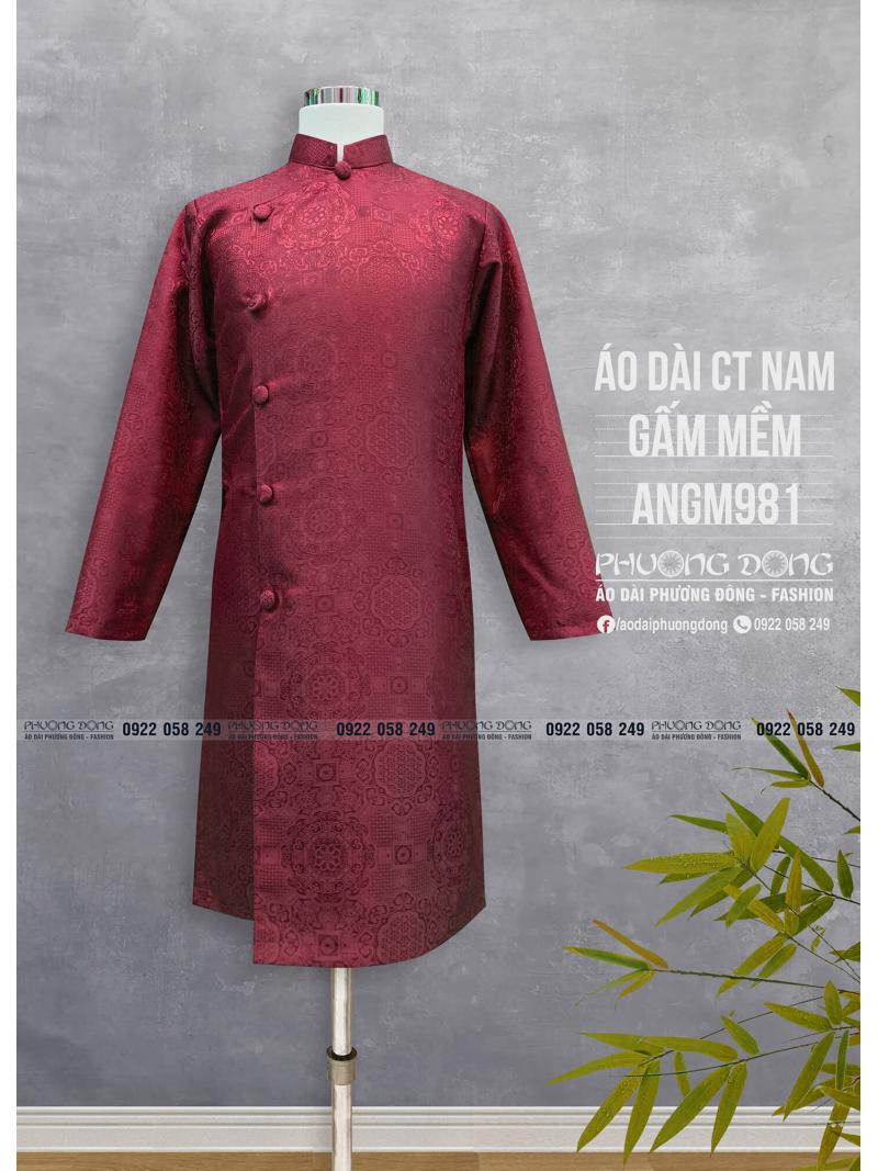 Áo Dài Cách Tân Nam Gấm ANGM981